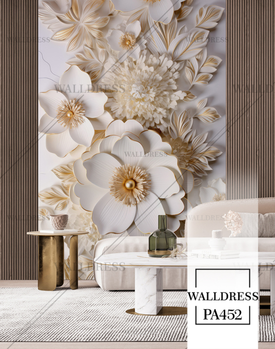 پوستر دیواری گل سه بعدی جلوه ای برجسته