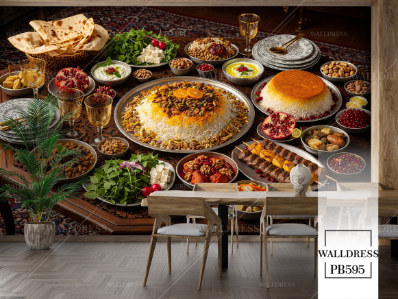 پوستر دیواری طرح چلو کوبیده برای رستوران