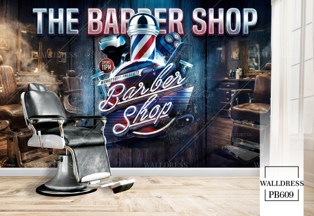 طرح barbershop با المان های آرایشگری