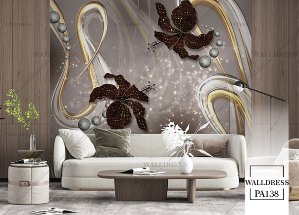 پوستر دیواری گل سه بعدی جلوه ای برجسته