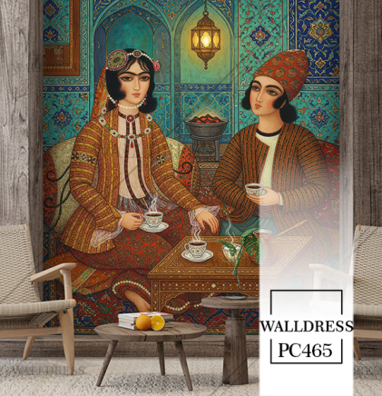 نقاشی سنتی ایرانی زن و مرد