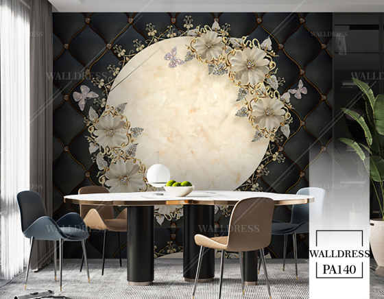 پوستر دیواری گل سه بعدی جلوه ای برجسته