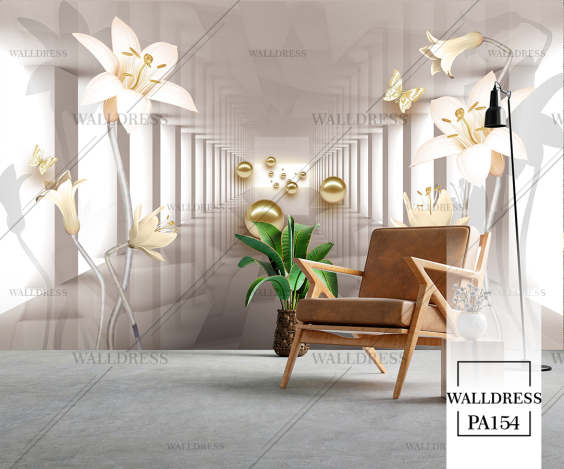 پوستر دیواری گل سه بعدی جلوه ای برجسته