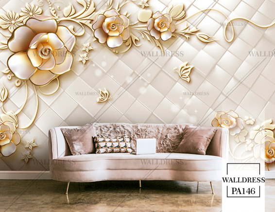 پوستر دیواری گل سه بعدی جلوه ای برجسته