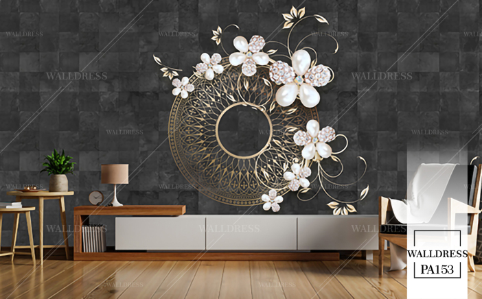 پوستر دیواری گل سه بعدی جلوه ای برجسته