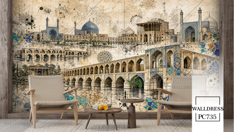 تصویر مکان های تاریخی اصفهان برای پوستر دیواری