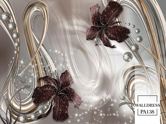 پوستر دیواری گل سه بعدی جلوه ای برجسته