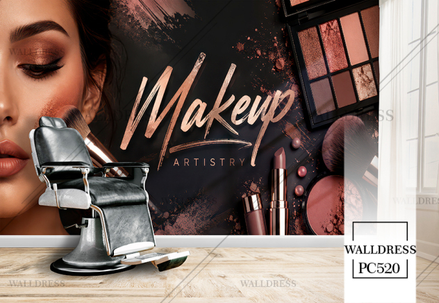 نوشته MAKE UP باز تصویر چهره زن و پلت سایه