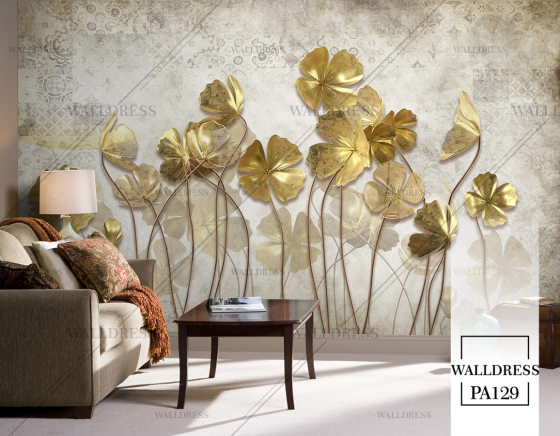 پوستر دیواری گل سه بعدی جلوه ای برجسته