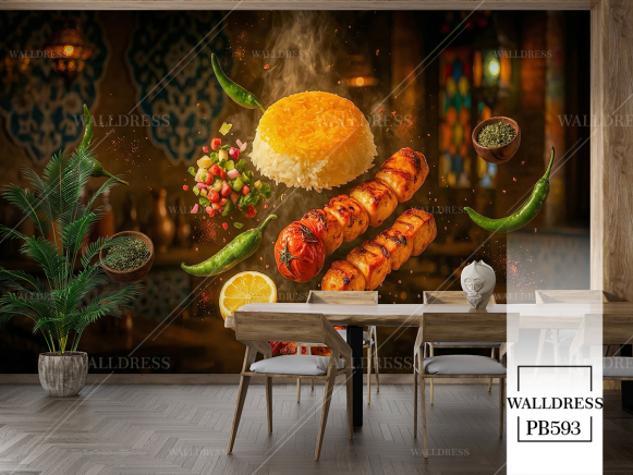 پوستر دیواری طرح چلو برای رستوران