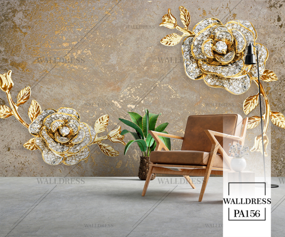 پوستر دیواری گل سه بعدی جلوه ای برجسته