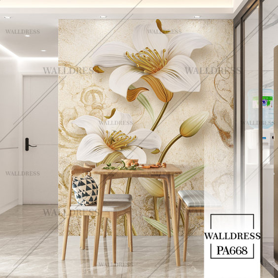 پوستر دیواری گل سه بعدی جلوه ای برجسته