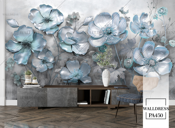 پوستر دیواری گل سه بعدی جلوه ای برجسته