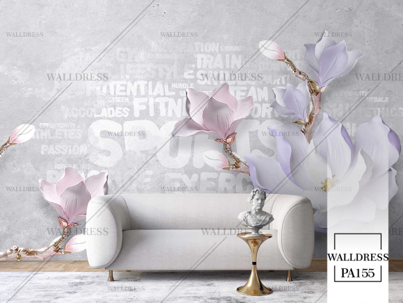 پوستر دیواری گل سه بعدی جلوه ای برجسته